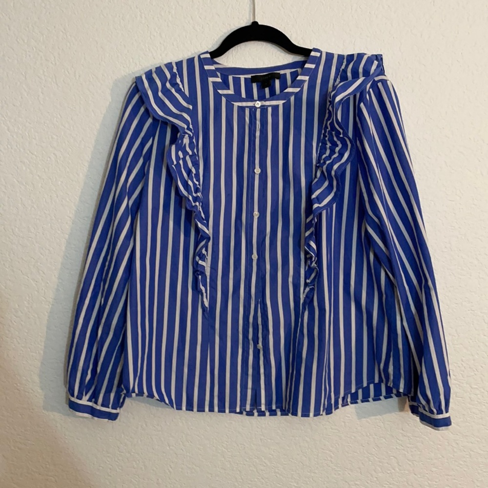 J. Crew ruffled stripped top